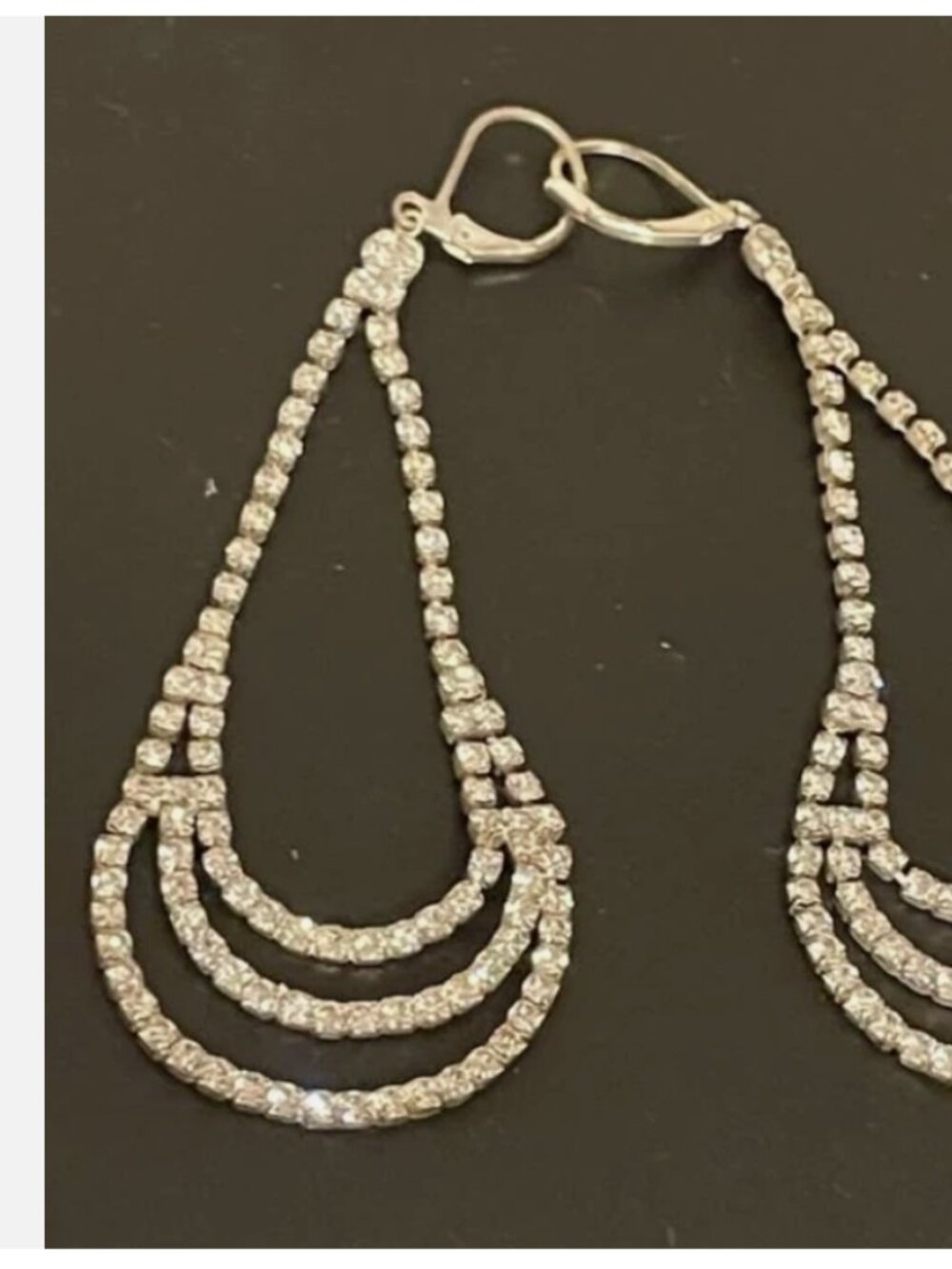 rhinestone long dangle earrings